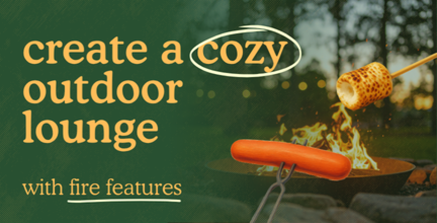 cozy outdoor lounge with fire features