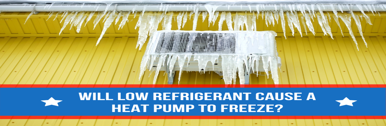 Will low refrigerant cause a heat pump to freeze?