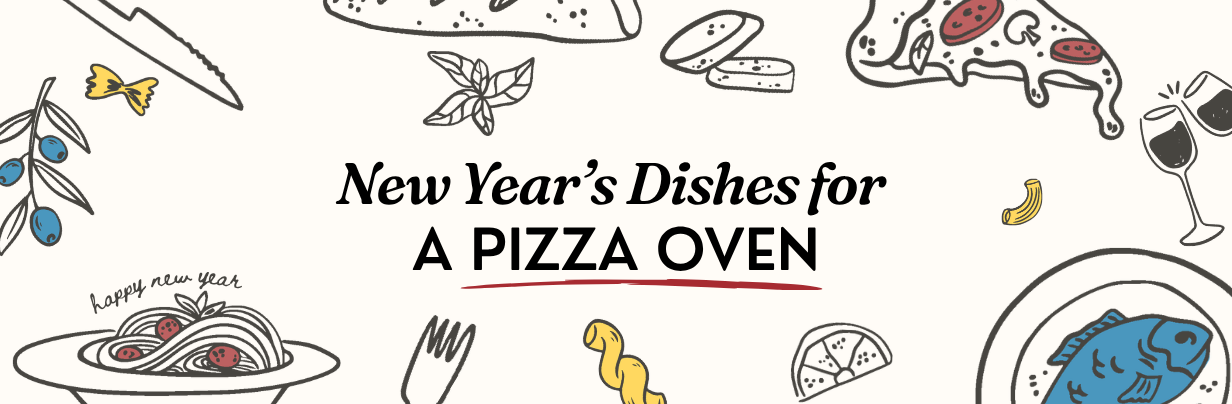 New Year's Dishes for a Pizza Oven