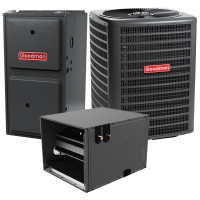 2.5 Ton 13.8 SEER2 60k BTU 96% AFUE 2 Stage Goodman Central Air Conditioner & Gas Furnace Split System - Horizontal - R32