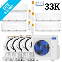 MrCool DIY Multi Zone Mini Split 33k BTU 5 Zone Ductless AC & Heat Pump - 5th Generation - R454B