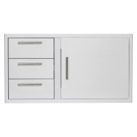 Blaze 39" Outdoor Kitchen Cabinet Access Door and Double Drawer Combo - Stainless Steel