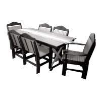 Buck USA 72" Rectangular Farmhouse Table with 6 Chairs - Light Gray and Dark Gray