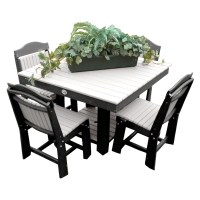 Buck USA 42" Square Dining Table with 4 Chairs - Light Gray and Dark Gray