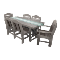 Buck USA 72" Rectangular Farmhouse Table with 6 Chairs - Light Gray