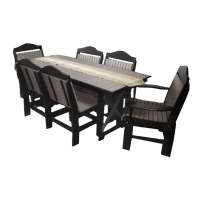 Buck USA 72" Rectangular Farmhouse Table with 6 Chairs - Light Gray and Black