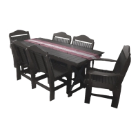 Buck USA 72" Rectangular Farmhouse Table with 6 Chairs - Dark Gray
