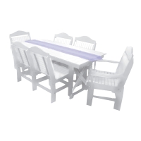 Buck USA 72" Rectangular Farmhouse Table with 6 Chairs - White