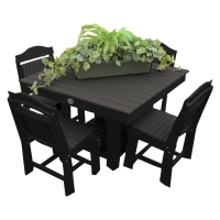 Buck USA 42" Square Dining Table with 4 Chairs - Dark Gray