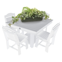 Buck USA 42" Square Dining Table with 4 Chairs - White