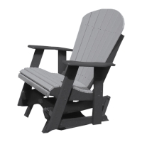 Buck USA Fan Back Single Glider - Light Gray and Black