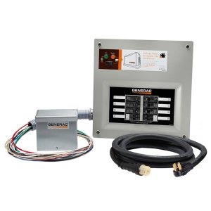 50 Amp Generac Pre Wired Manual Transfer Switch for Portable Generator - 120/240v - 10 Circuit with Aluminum PIB