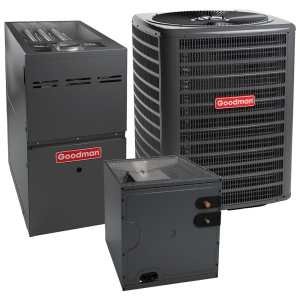 2 Ton 15.2 SEER2 60k BTU 80% AFUE Goodman Central Air Conditioner & Gas Furnace Split System - Upflow - R32