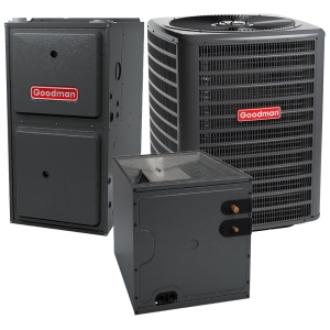 4 Ton 14.5 SEER2 120k BTU 96% AFUE Goodman Central Air Conditioner & Gas Furnace Split System - Upflow - R32