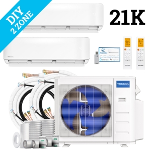 MrCool DIY Multi Zone Mini Split 21k BTU 2 Zone Ductless AC & Heat Pump - 5th Generation - R454B