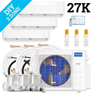 MrCool DIY Multi Zone Mini Split 27k BTU 3 Zone Ductless AC & Heat Pump - 5th Generation - R454B