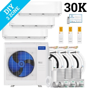 MrCool DIY Multi Zone Mini Split 30k BTU 3 Zone Ductless AC & Heat Pump - 5th Generation - R454B