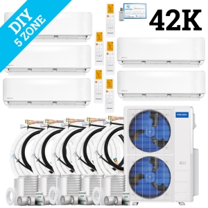 MrCool DIY Multi Zone Mini Split 42k BTU 5 Zone Ductless AC & Heat Pump - 5th Generation - R454B