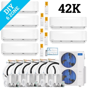 MrCool DIY Multi Zone Mini Split 42k BTU 6 Zone Ductless AC & Heat Pump - 5th Generation - R454B