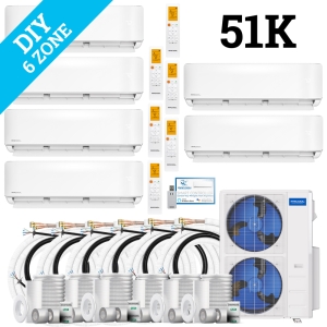 MrCool DIY Multi Zone Mini Split 51k BTU 6 Zone Ductless AC & Heat Pump - 5th Generation - R454B