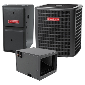 1.5 Ton 15.2 SEER2 40k BTU 96% AFUE Goodman Central Air Conditioner & Gas Furnace Split System - Horizontal - R32