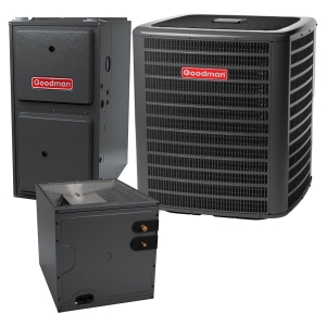 2 Ton 14.5 SEER2 40k BTU 96% AFUE Goodman Central Air Conditioner & Gas Furnace Split System - Vertical - R32
