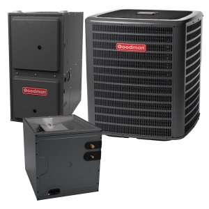 1.5 Ton 15.2 SEER2 40k BTU 96% AFUE Goodman Central Air Conditioner & Gas Furnace Split System - Vertical - R32