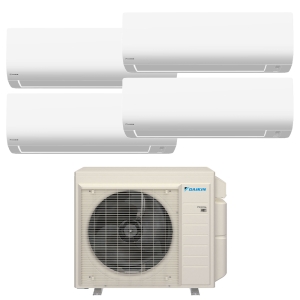 36k BTU 20 SEER2 Daikin Ductless Heat Pump Split System - 4 Zone - Wall Mounted - 9k + 9k + 9k + 9k - R32