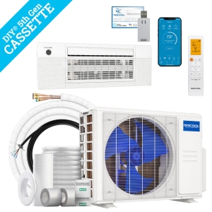18k BTU 21.4 SEER2 MrCool DIY Ductless Heat Pump Split System - 5th Generation - Ceiling Cassette - R454B