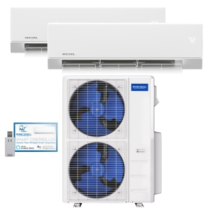 48k BTU 24 SEER2 MrCool Olympus Ductless Heat Pump Split System - 2 Zone - 24k + 24k - R454B