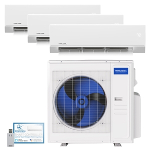 36k BTU 24 SEER2 MrCool Olympus Ductless Heat Pump Split System - 3 Zone - 9k + 9k + 18k - R454B