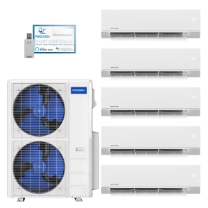 48k BTU 24 SEER2 MrCool Olympus Ductless Heat Pump Split System - 5 Zone - 9k + 9k + 9k + 9k + 12k - R454B