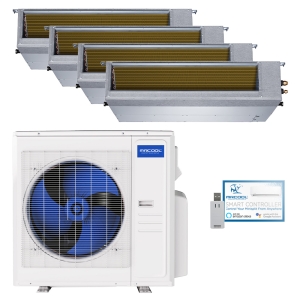 36k BTU 24 SEER2 MrCool Olympus In-Duct Heat Pump Split System - 4 Zone - 9k + 9k + 9k + 9k - R454B