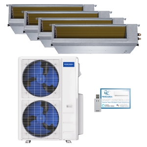 45k BTU 24 SEER2 MrCool Olympus In-Duct Heat Pump Split System - 4 Zone - 9k + 9k + 9k + 18k - R454B