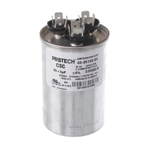 Dual Round Capacitor - 50/3 UF, 370 VAC, 2.650 X 3.640 In.