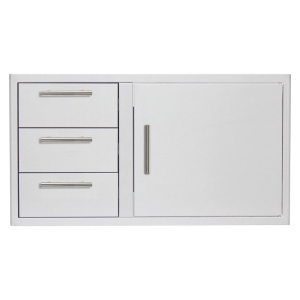 Blaze 39" Outdoor Kitchen Cabinet Access Door and Double Drawer Combo - Stainless Steel