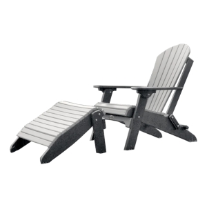 Buck USA Fan Back Folding Chair - Light Gray and Dark Gray