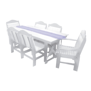 Buck USA 72" Rectangular Farmhouse Table with 6 Chairs - White