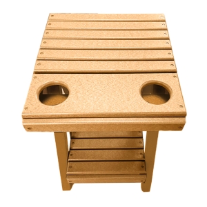 Buck USA Folding Patio Table with Cupholders - Cedar
