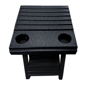 Buck USA Folding Patio Table with Cupholders - Black