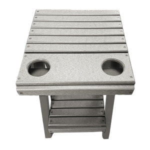 Buck USA Folding Patio Table with Cupholders - Light Gray