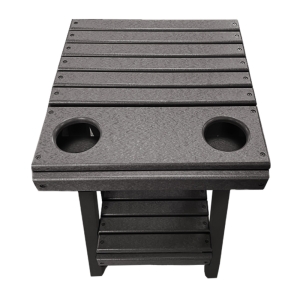Buck USA Folding Patio Table with Cupholders - Dark Gray