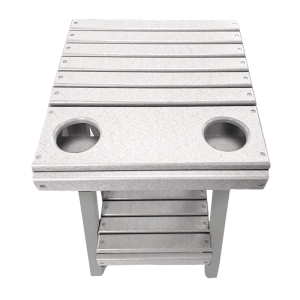 Buck USA Folding Patio Table with Cupholders - White