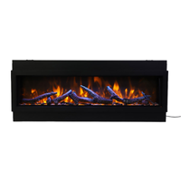 72" Amantii Deep Built-In Electric Fireplace - Black Surround