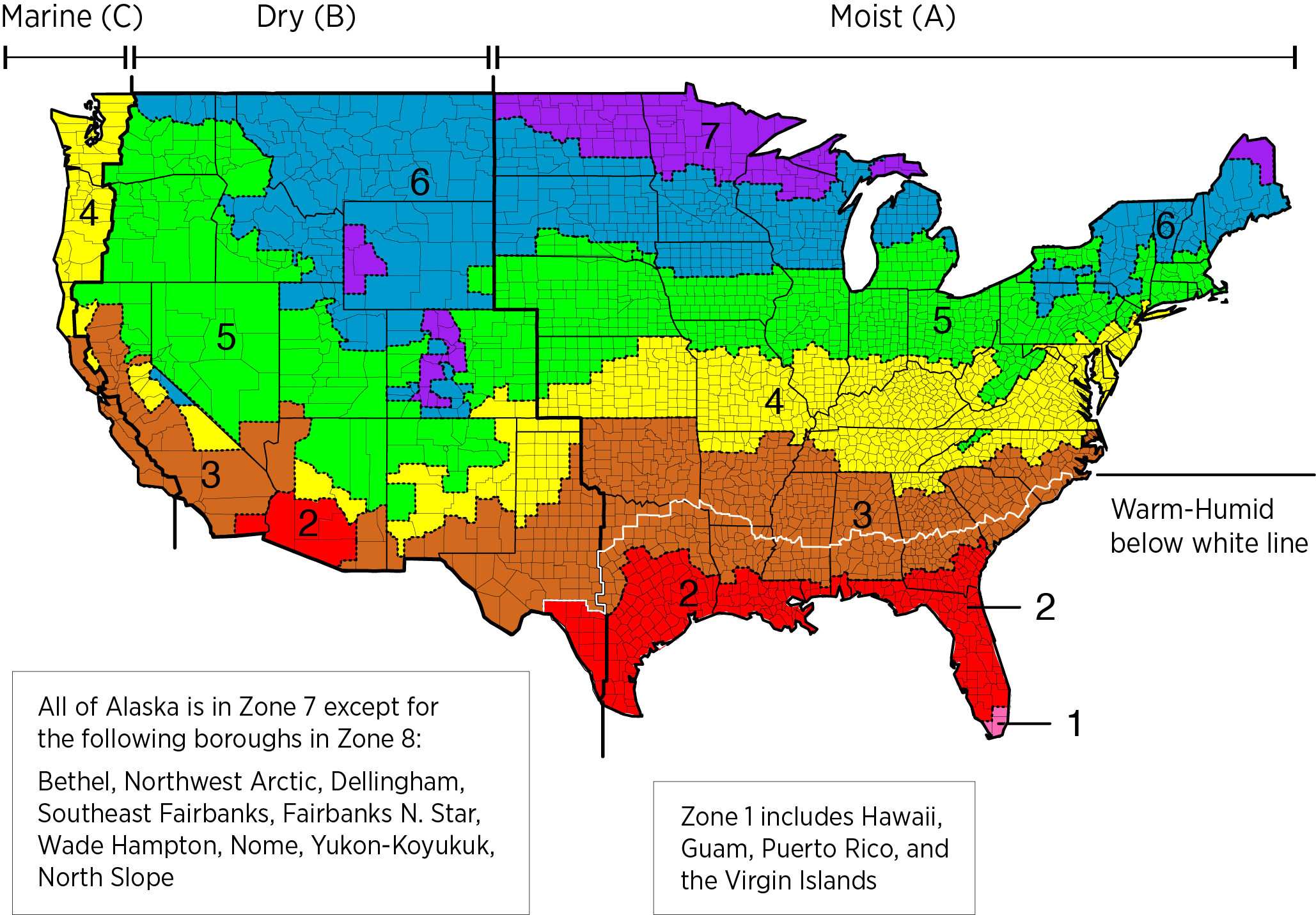 IECC US Climate Zone Map 2012