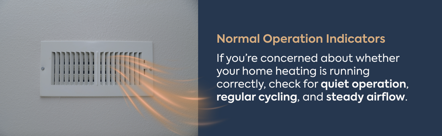 Check for quiet opetation, regular cycling, and steady airflow