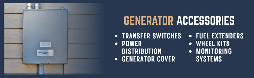 text: Transfer Switches Power Distribution Generator cover Fuel extenders wheel kits monitoring systems image: a breaker box