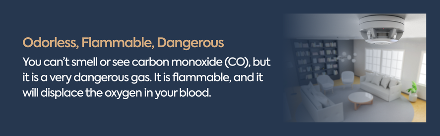 You can&rsquo;t smell or see carbon monoxide (CO), but it is a very dangerous gas. It is flammable, and it will displace the oxygen in your blood. 