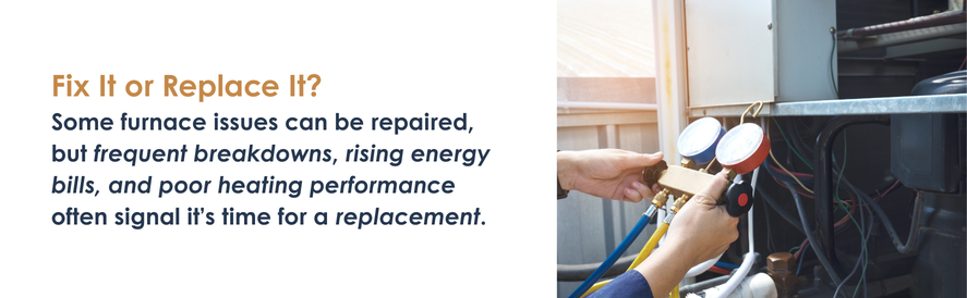 Some furnace issues can be repaired, but frequent breakdowns, rising energy bills, and poor heating performance often signal it&rsquo;s time for a replacement.