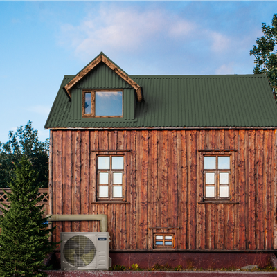 tiny home mini split a log cabin style tiny home with an iwae mini split condenser on the outside